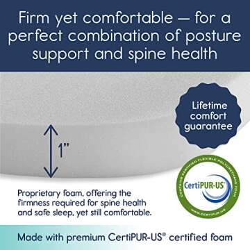 hiccapop Playpen Mattress Pad - 1.0" Thick Playard Mattress Topper for Pack and Play with Washable Cover and Carry Bag