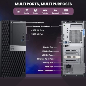 Dell Gaming Tower Desktop PC – Intel i7, 16GB RAM, 256GB SSD, RGB Gear