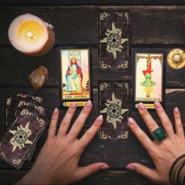 Smoostart 78 Tarot Cards with Guidebook, Holographic Tarot Cards Deck Future Telling Game with Colorful Box