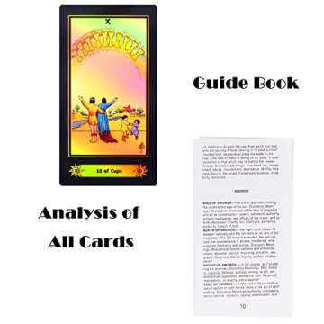 Smoostart 78 Tarot Cards with Guidebook, Holographic Tarot Cards Deck Future Telling Game with Colorful Box