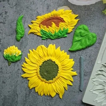 ICOCONG Large Sunflower Mold for Fondant & Crafts