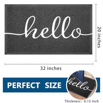 EARTHALL Funny Hello Mats Outdoor, Front Door Mat for Outside Entry, Doormat Outdoor/Indoor Entrance...
