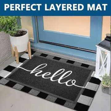 EARTHALL Funny Hello Mats Outdoor, Front Door Mat for Outside Entry, Doormat Outdoor/Indoor Entrance, Front Door Rugs for Entryway Indoor, Outdoor Mats for Home Entrance, Front Porch Decor 20"x32"