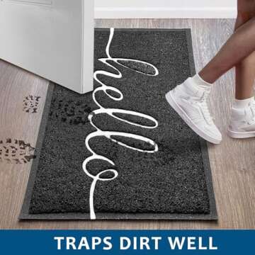 EARTHALL Funny Hello Mats Outdoor, Front Door Mat for Outside Entry, Doormat Outdoor/Indoor Entrance, Front Door Rugs for Entryway Indoor, Outdoor Mats for Home Entrance, Front Porch Decor 20"x32"
