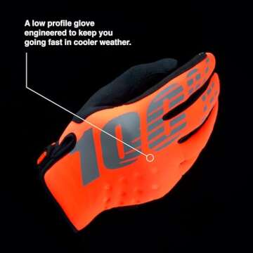 100% BRISKER Cold Weather Motocross & Mountain Bike Gloves - Warm Winter MTB & MX Powersport Racing Protective Gear