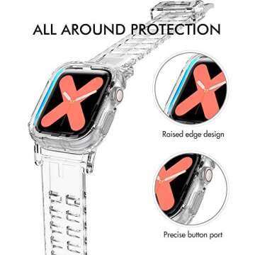 Durable AHASTYLE Clear Band for Apple Watch - 42mm/44mm