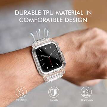 Durable AHASTYLE Clear Band for Apple Watch - 42mm/44mm