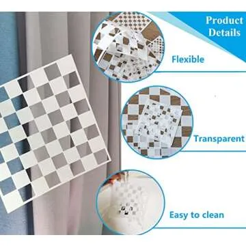 6-Piece Check Stencils for DIY Home and Art Projects