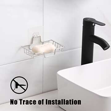 Rainspire No-Drilling Soap Dish Holder in Stainless Steel