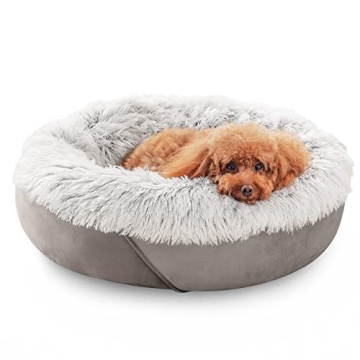 JOEJOY Small Dog Bed & Cat Bed, Anti-Anxiety Puppy Cuddler Bed, Cozy Soft Round Fluffy Plush Pet Bed...
