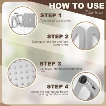 Beeveer 2 Pcs Foot Rest for Under Desk at Work, Adjustable 6 Heights Ergonomic Foot Rest for Under Desk with Massage Surface at Work, Under Desk Footrest for Office and Home Pressure Relief (Gray)