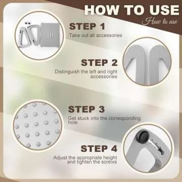 Beeveer 2 Pcs Foot Rest for Under Desk at Work, Adjustable 6 Heights Ergonomic Foot Rest for Under Desk with Massage Surface at Work, Under Desk Footrest for Office and Home Pressure Relief (Gray)