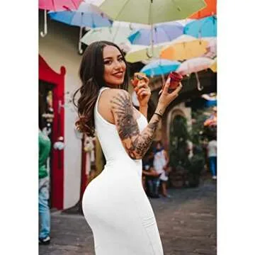 BEAGIMEG Women's Sexy Bodycon Dress - Elegant White Pencil Dress