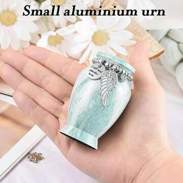 Small Urns for Human Ashes 2.85 Inch Mini Cremation Urns for Mom Dad Aluminum Keepsake Urns for Fami...