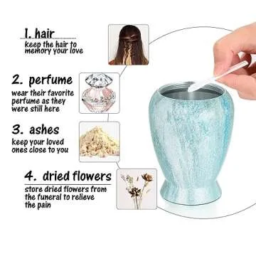 Small Urns for Human Ashes 2.85 Inch Mini Cremation Urns for Mom Dad Aluminum Keepsake Urns for Family Beautiful Mini Keepsake Sharing Urns-Lake Green