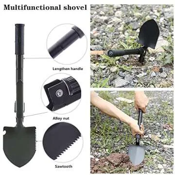 HAIPHAIK Emergency Roadside Kit for Car,Emergency Kits for Vehicles,Safety Kits for Cars, Car Jumper Cables Kit(11.8 Foot Upgrade) 124 Pcs,Tow Strap, Folding Survival Shovel,Car Tool Kit