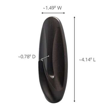 Command Outdoor Large Bronze Hooks, Holds up to 5 lb, 3 Hooks and 4 Command Strips, Damage Free Hanging Wall Hooks for Hanging Outdoor Wall Decor with Weather Resistant Strips