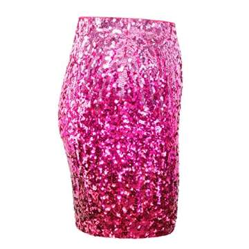 MANER Women's Sparkle Sequin Bodycon Mini Skirt