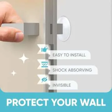 Strongest Home Door Handle Stopper Set, 12 Clear Bumpers