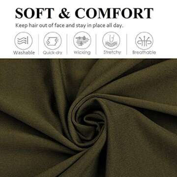 Huachi Women's Headbands Athletic Yoga Workout Sports Exercise Elastic Non Slip Sweatbands Women Sum...