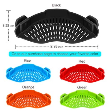 AUOON Clip-On Silicone Strainer for Easy Cooking