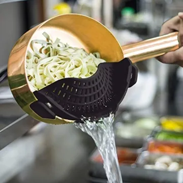 AUOON Clip-On Silicone Strainer for Easy Cooking