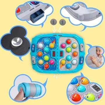 Whack Mole Game for Toddlers, 11x15 Inch Large Whacking Toy with Sound and Light, Interactive Pounding Toy for Kids, 9 Speeds for Beginners/The Skilled/Experts to Challenge, Toys for 3+ Year Old Boys