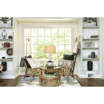 Bloomingville Various Round Fluted Stoneware Flower Pots, White, Set of 2