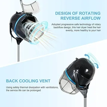 Nova Hooded Floor Hair Dryer with Timer and Adjustable Height