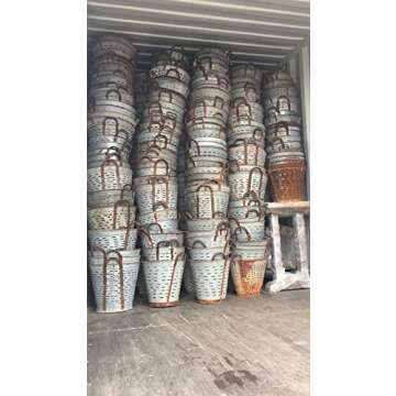 Olive Bucket,Vintage,Large,16 inch, Authentic Found Olive Basket,Indoor Outdoor Rustic Flower Pot,Farmhouse Decor, Front Door Porch and Patio Planter