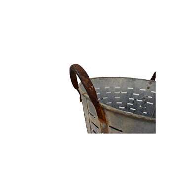 Olive Bucket,Vintage,Large,16 inch, Authentic Found Olive Basket,Indoor Outdoor Rustic Flower Pot,Farmhouse Decor, Front Door Porch and Patio Planter