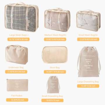 8 Set Packing Cubes for Suitcases,Atiyoo Travel Essentials for Carry on,Luggage Organizer Bags,Trave...