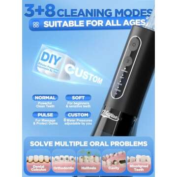 Cordless Water Dental Flosser with Custom Modes for Effective Cleaning