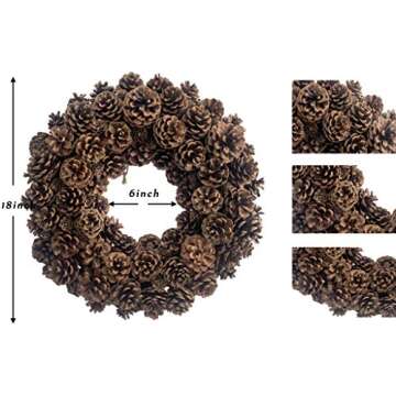 Stunning 18 Inch Natural Pinecone Wreath for Fall and Winter Celebrations