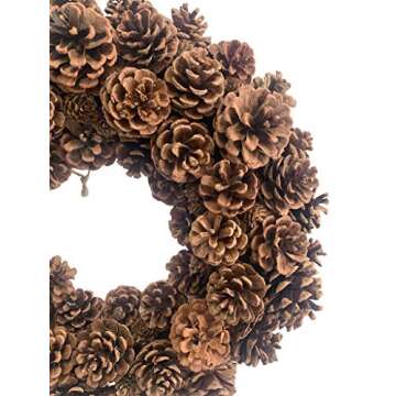 18 Inch Pinecone Wreath for Seasonal Home Decor