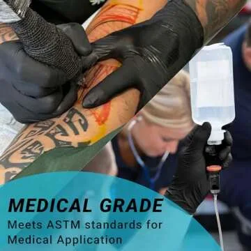 ASAP Black Nitrile Gloves Large - 4 Mil Black Exam Gloves, Black Latex Free Gloves, Powder Free Gloves - Medical, Food Safe, Disposable Black Gloves - Large Black Nitrile Gloves - Pack of 100