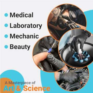 ASAP Black Nitrile Gloves Large - 4 Mil Black Exam Gloves, Black Latex Free Gloves, Powder Free Gloves - Medical, Food Safe, Disposable Black Gloves - Large Black Nitrile Gloves - Pack of 100