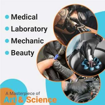 ASAP Black Nitrile Gloves Large - 4 Mil Black Exam Gloves, Black Latex Free Gloves, Powder Free Gloves - Medical, Food Safe, Disposable Black Gloves - Large Black Nitrile Gloves - Pack of 100