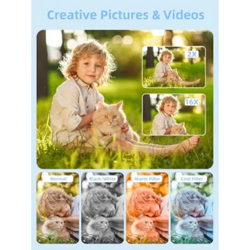 Kids Digital Camera FHD 1080P with 32GB Card