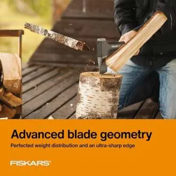 Fiskars X11 Splitting Axe Hatchet, 17" Tree Branch Cutter and Wood Axe for Small Logs with Shock-Absorbing Handle