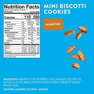 Highkey Biscotti Gluten Free Cookies - Almond Biscotti Cookies - 3 Pack - Sugar Free Treats European Dessert Keto Friendly Food Healthy Low Carb Biscuit Cookie Diabetic Ketogenic Paleo Diet Snacks