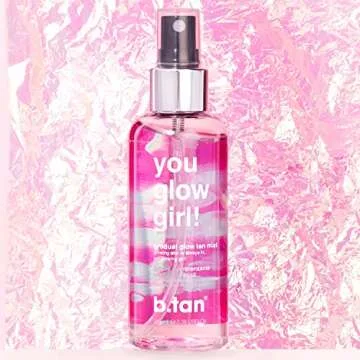 b.tan Face & Body Self Tanner Mist | You Glow Girl - Lightweight, Daily Gradual Sunless Tanner Mist For Glowing Skin All Day Long, Quick Drying, Streak-Free, Vegan, 3.38 Fl Oz