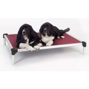 Kuranda Chewproof Bed - Silver Aluminum - 50" x 36" - Heavy Duty Vinyl - Smoke