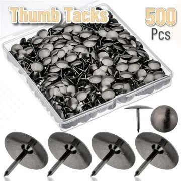 Mr. Pen- Thumb Tacks, 500 Pack, Black, Flat Push Pins, Thumbtack, Flat Thumb Tacks, Metal Push Pins,...
