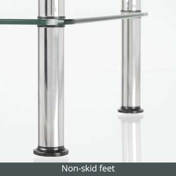 mDesign Modern Glass Corner Storage Organizer Tower Cabinet