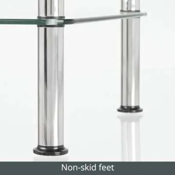 mDesign Modern Glass Corner Storage Organizer Tower Cabinet