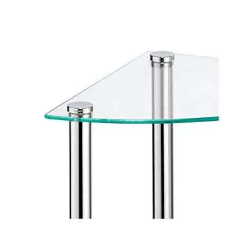 mDesign Modern Glass Corner Storage Organizer Tower Cabinet