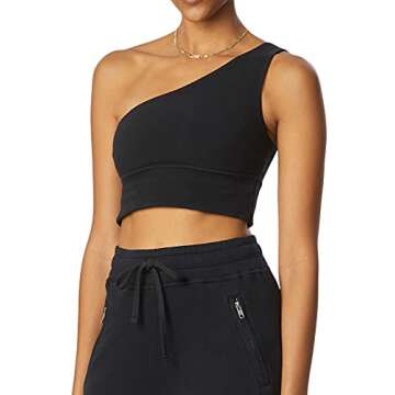 Bandier x Sincerely Jules_The Ivy One Shoulder Bra Black-XXS