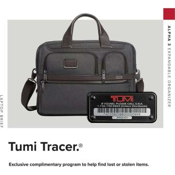 TUMI Alpha 3 Laptop Brief: Expandable Organizer