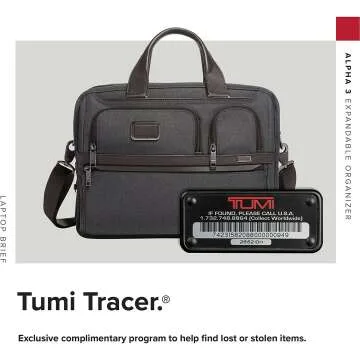 TUMI Alpha 3 Laptop Brief: Expandable Organizer